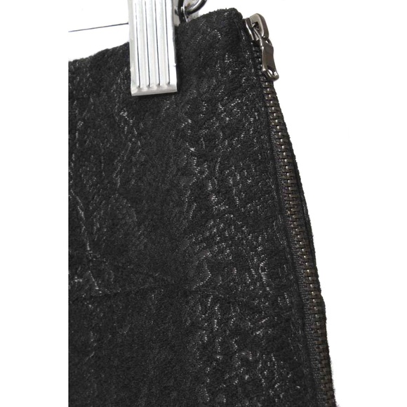 DALIA COLLECTION Black Wool Blend Pattern Skirt - Picture 3 of 3